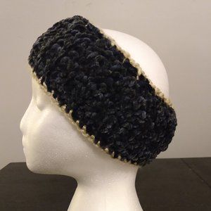 Chenille and cashmere crocheted head wrap